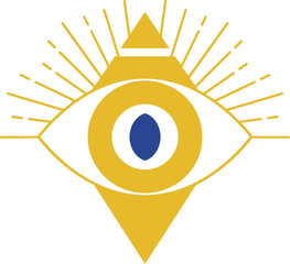Minimalist Geometric Eye of Providence Spiritual Occult Symbol Sign Icon