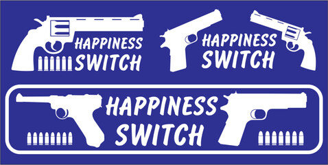 A Happiness Switch sign for shooting lovers.  For laser and plotter cutting