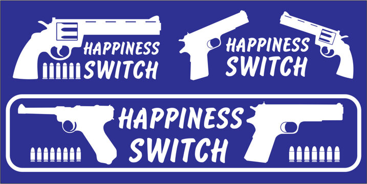 A Happiness Switch sign for shooting lovers.  For laser and plotter cutting