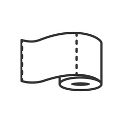 Outline tissue toilet paper icon isolated flat style design.