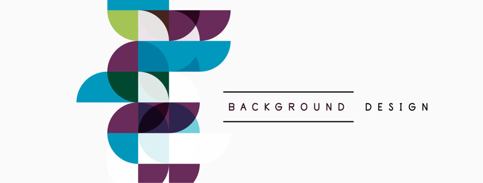 Abstract geometric shapes overlap, creating colorful vertical design. Background features text labels background, design. Simple, modern aesthetic.