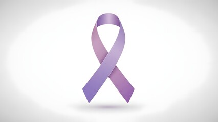 Purple awareness ribbon symbol for epilepsy, domestic violence, or alzheimers disease support and solidarity