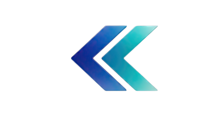 Blue and teal arrows pointing left