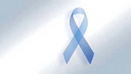 Symbol of prostate cancer awareness a blue awareness ribbon on a subtle gradient background