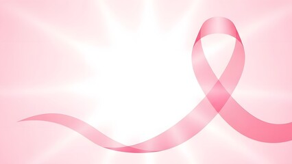 Pink ribbon awareness symbol for breast cancer support and hope on a soft light background