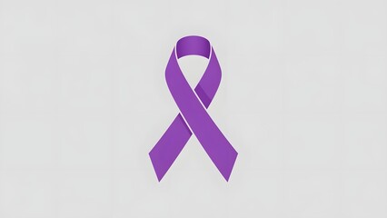Purple awareness ribbon symbol for domestic violence, epilepsy, or alzheimers disease support and solidarity