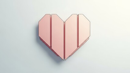Pink heart shaped object on gray background
