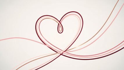 Beautiful heart design with elegant red and pink lines on white