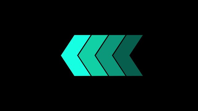 Right-directional arrow loop animation. Animated arrows for the overlay video layer. arrow icon concept animation.