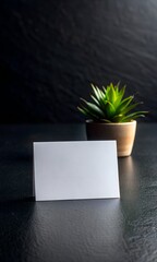 Business cards blank. Mockup on black background. Copy space for text.