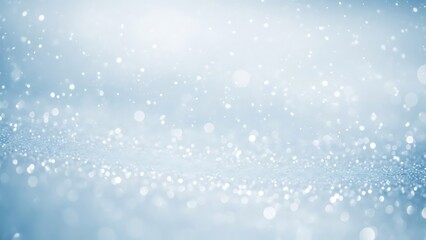 Snow falling on blue background with white bokeh falling snow snowflakes