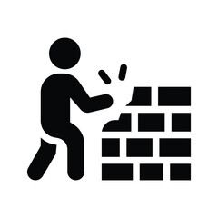 break the wall solid icon illustration vector graphic.eps