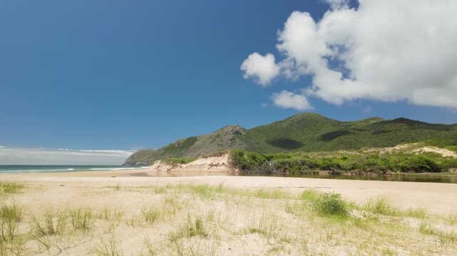 Natural landscape of sand beach, lagoinha do Leste in Florian&oacute;polis, Brazil in Slow motion