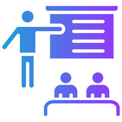 Teacher Responsibilities glyph gradient icon