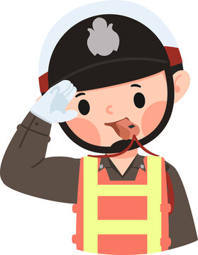 Illustration of a Saluting Traffic Warden