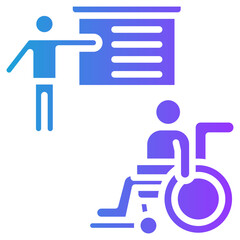 Inclusive Education glyph gradient icon