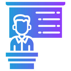 Teacher Guidance glyph gradient icon