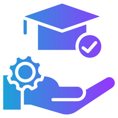 Educational Responsibility glyph gradient icon