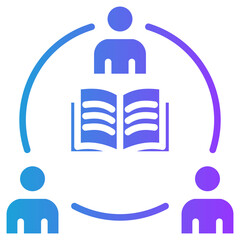 Classroom Cooperation glyph gradient icon