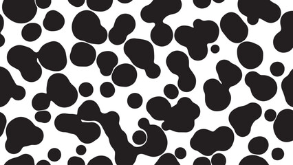 Obraz premium Abstract Blob Shape Pattern Background in High Contrast Black and White Style for Modern Graphic and Decorative Design