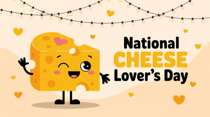 Celebrating national cheese lover s day with a cute cartoon cheese character