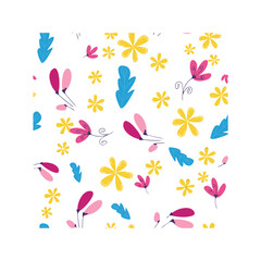 Colorful butterflies and flowers pattern.