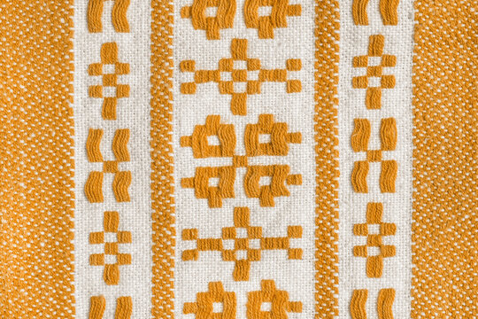 Embroidered fabric background