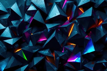 A colorful abstract design of triangles and squares