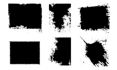 Vector illustration grunge banner background for text
Isolated grunge traces banner set black paint design