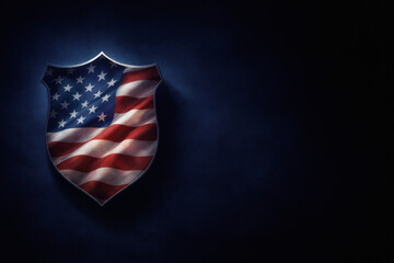 Law Enforcement Patriotic Shield with American Flag