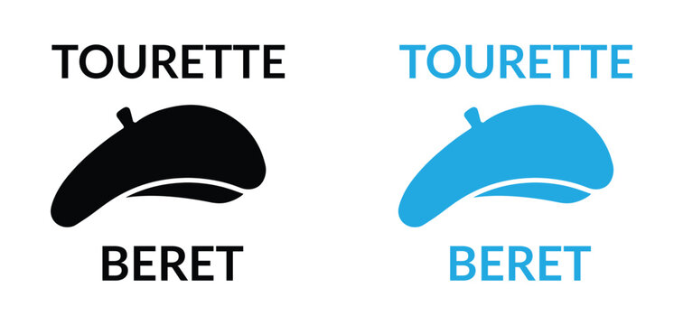 Tourette Beret logo designs. beret french headdress paris olympics icon. 