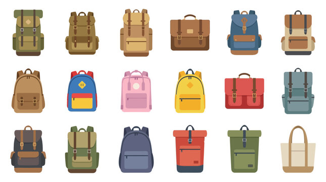 Collection of Various Backpacks and Handbags.
