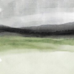 Abstract Watercolor Landscape with Soft Layers