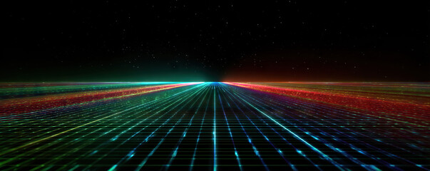 Digital futuristic grid background for technology, data, cyberspace, science and innovation