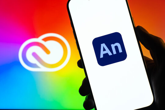 Adobe Animate logo is displayed on the screen of a smartphone, in Bangalore, India, on January 06, 2026