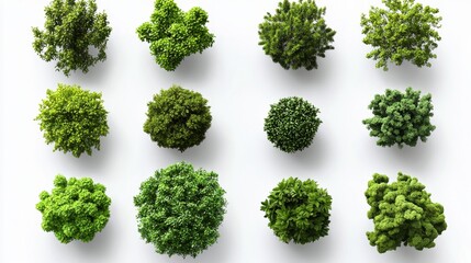 Detailed 3D representation of trees for digital art.