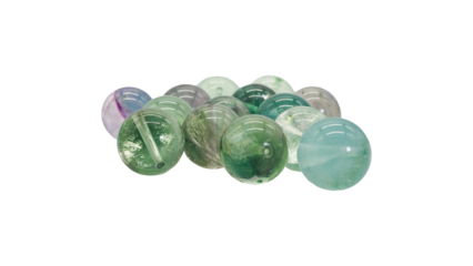 レインボーフローライト 天然石ビーズ マクロ撮影 背景透過