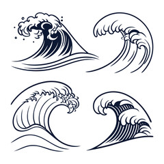 Set of stylized waves