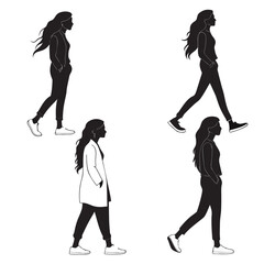 Illustrations of people walking