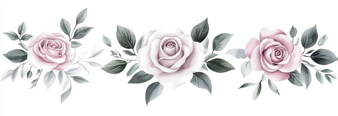 Beautiful watercolor wreaths featuring exquisite floral frames.