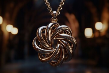 Beautifully crafted knot charm pendant enhances any jewelry collection.