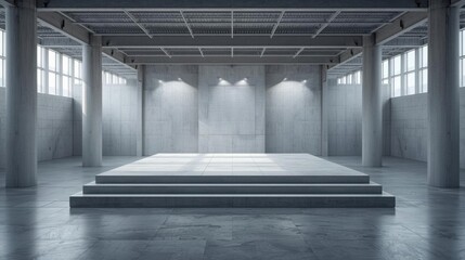 Business authority represented by elevated structural platform with open space