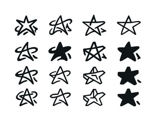 Obraz premium Youth Culture Icons. Music culture and youth movements. Icon set. Set Logo of Music culture and youth movements: graffiti tag star. harmonious logo variations