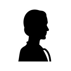 Elegant silhouette of a woman in profile with a sophisticated hairstyle