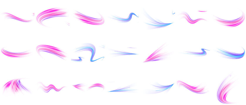 colorful 3d render of abstract iridescent brush strokes and dynamic wave-like shapes with vibrant gradients against a deep transparent background. - Powered by Adobe