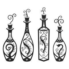 Decorative bottles with sea creatures