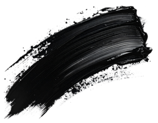 black watercolor brush stroke isolated transparent background