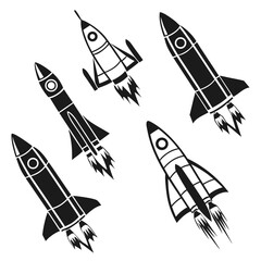 Collection of rocket silhouettes