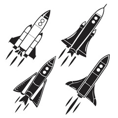 Collection of rocket illustrations