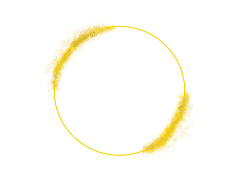 Golden Glitter circle  Frame for Compositing, Cards and Web Presentations &ndash; Isolated & Transparent